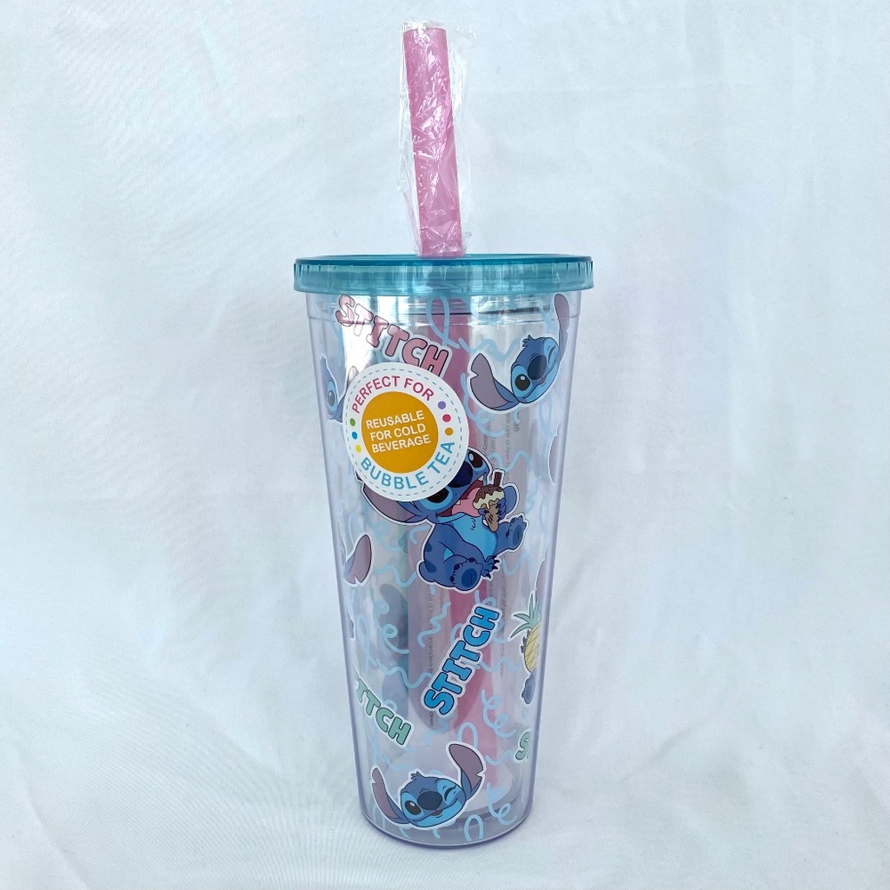Stitch Acrylic Cold Cup Bubble Tea Tumbler NWT